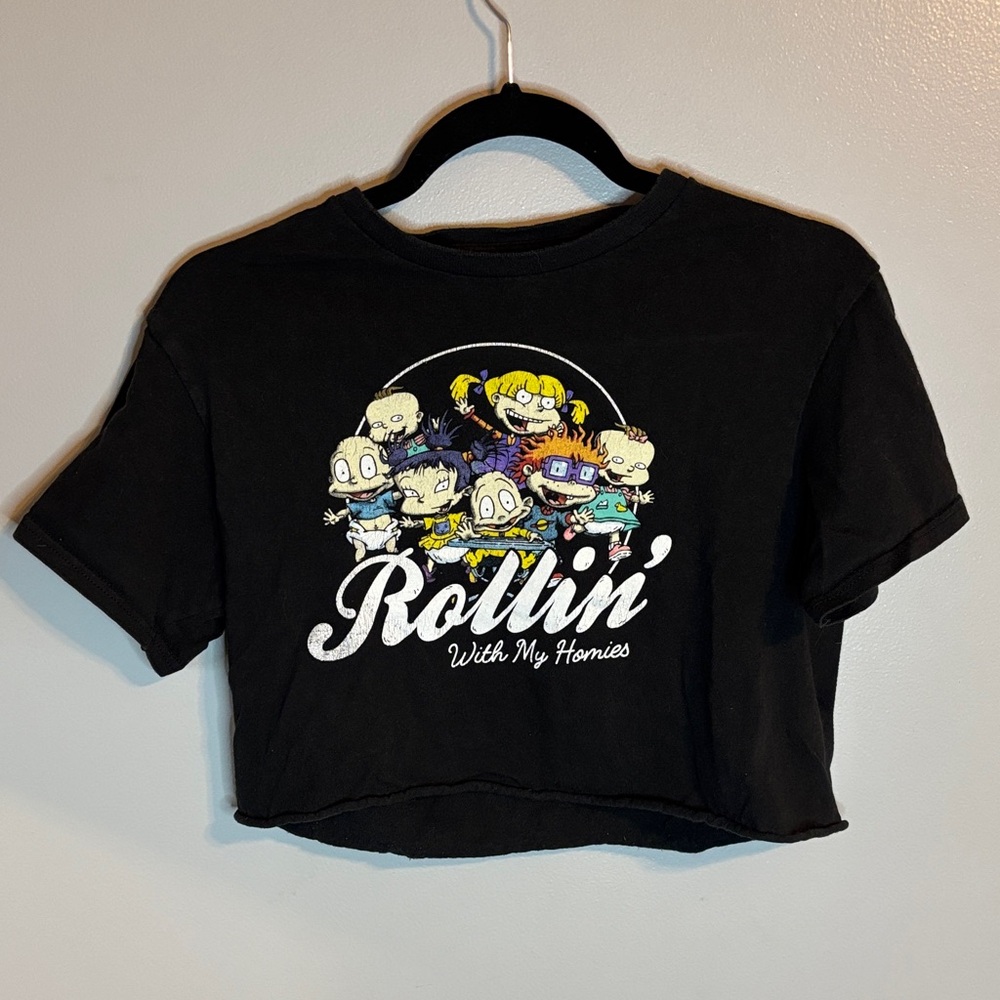 Nickelodeon Black Rugrats Graphic Crop Top